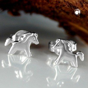 Ohrstecker Pferd glänzend 925 Sterlingsilber