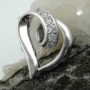 Anhänger Herz mit Zirkonia 925 Sterlingsilber