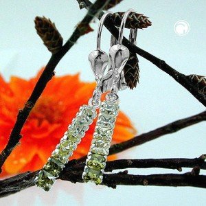 Ohrring Zirkonia oliv-farbig 925 Sterlingsilber