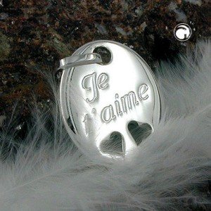 Anhänger Je t- aime glänzend 925 Sterlingsilber