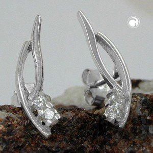 Ohrstecker mit je 2x Zirkonia 925 Sterlingsilber