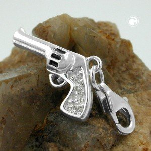 Anhänger Charm Revolver 925 Sterlingsilber