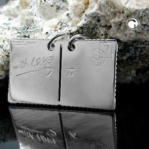 Anhänger Postkarte with Love 925 Sterlingsilber