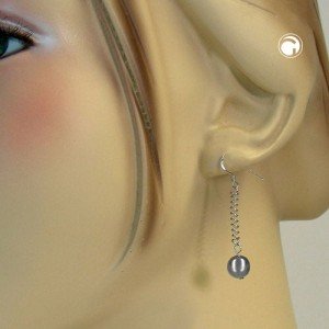 Ohrhaken Kugel und Feder 925 Sterlingsilber