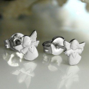 Ohrstecker fliegender Engel 925 Sterlingsilber