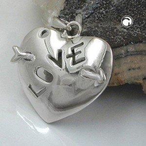 Anhänger Herz mit Pfeil Love 925 Sterlingsilber