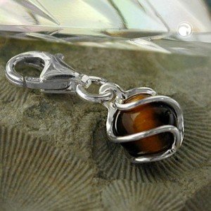 Anhänger Charm Tigerauge 925 Sterlingsilber