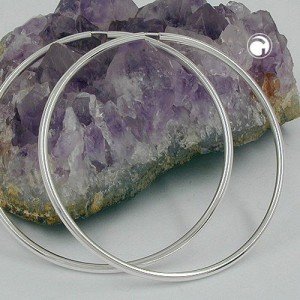 Creolen Ohrringe 70mm glänzend 925 Sterlingsilber