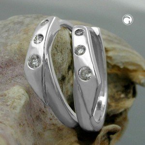 Creolen Ohrringe Zirkonia 925 Sterlingsilber
