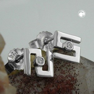 Ohrstecker mit Zirkonia weiß 925 Sterlingsilber