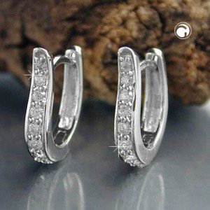 Creolen Ohrringe Zirkonias weiß 925 Sterlingsilber