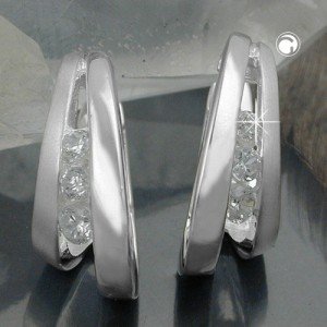 Creolen Ohrringe Zirkonia 925 Sterlingsilber
