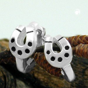 Creolen Ohrringe Hufeisen lackiert 925 Sterlingsilber