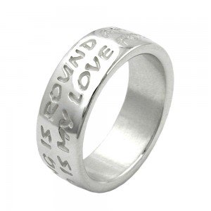 Ring mit Prägung LOVE HAS NO END 925 Silber Größe 58