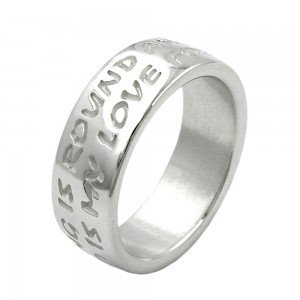 Ring mit Prägung LOVE HAS NO END 925 Silber Größe 56