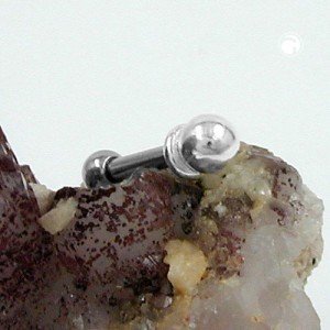 Piercing gerader Steg Chir.-Stahl 925 Sterlingsilber