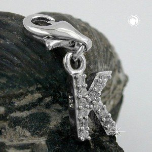 Anhänger Charm Buchstabe K 925 Sterlingsilber