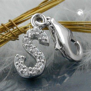 Anhänger Charm Buchstabe S 925 Sterlingsilber