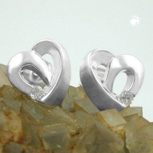 Ohrstecker Herz mit Zirkonia 925 Sterlingsilber