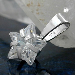 Anhänger Stern Zirkonia-weiß 925 Sterlingsilber