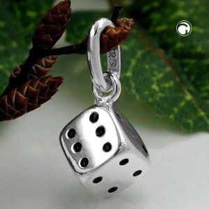 Anhänger Würfel glänzend 925 Sterlingsilber
