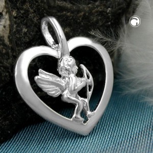 Anhänger Herz mit Engel 925 Sterlingsilber
