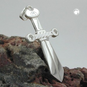 Anhänger Schwert glänzend massiv 925 Sterlingsilber