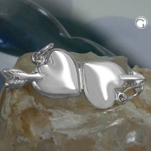 Anhänger Doppelherz mit Pfeil 925 Sterlingsilber