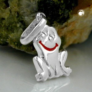 Anhänger lächelnder Frosch 925 Sterlingsilber