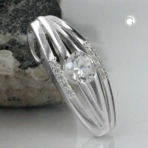 Anhänger streifig Zirkonia 925 Sterlingsilber
