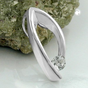 Anhänger oval mit Zirkonia 925 Sterlingsilber