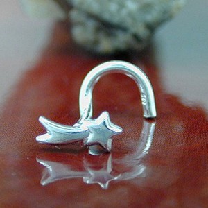 Nasenstecker Sternschnuppe Spirale 925 Sterlingsilber