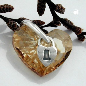 Anhänger Herz mit Schloß 925 Sterlingsilber