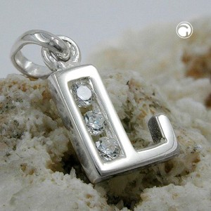 Anhänger Buchstabe L mit Zirkonia 925 Sterlingsilber