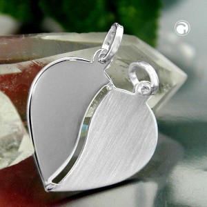 Anhänger Herz mit 2 Ösen 925 Sterlingsilber
