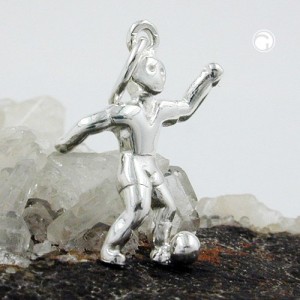 Anhänger Fußballer glänzend 925 Sterlingsilber
