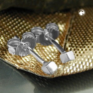 Ohrstecker kleiner Würfel 925 Sterlingsilber