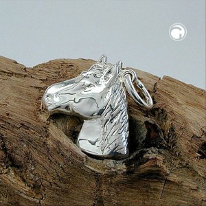 Anhänger Pferdekopf massiv 925 Sterlingsilber