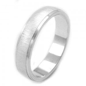 Ring mattiert Ränder diamantiert glänzend 925 Silber Größe 62