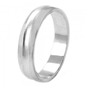 Ring glänzend Welle matt 925 Silber Größe 62