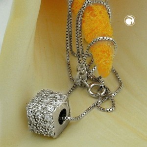 Collier Halskette Anhänger rhodiniert 925 Sterlingsilber