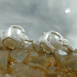 Ohrstecker 6mm Perle Imitat 925 Sterlingsilber