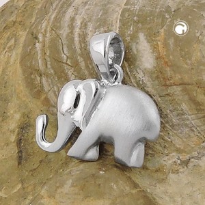 Anhänger Elefant rhodiniert 925 Sterlingsilber