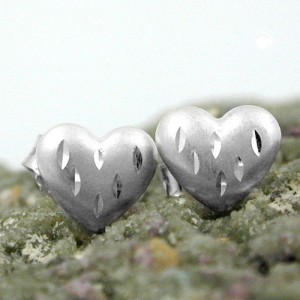 Ohrstecker Herz diamantiert 925 Sterlingsilber