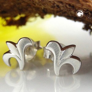Ohrstecker kleine Blüte mattiert 925 Sterlingsilber