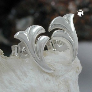 Ohrstecker kleine Blüte glänzend 925 Sterlingsilber