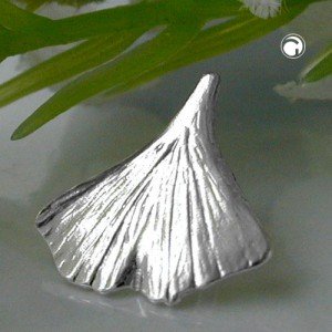 Anhänger 9mm Ginkgoblatt glänzend 925 Sterlingsilber