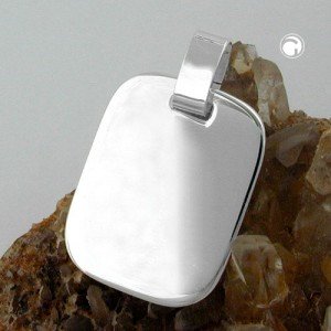 Anhänger Gravurplatte glänzend. 925 Sterlingsilber