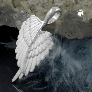 Anhänger Engelflügel matt 925 Sterlingsilber