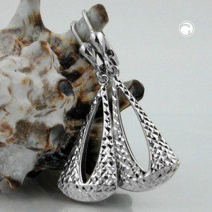 Ohrring Dreieck diamantiert 925 Sterlingsilber